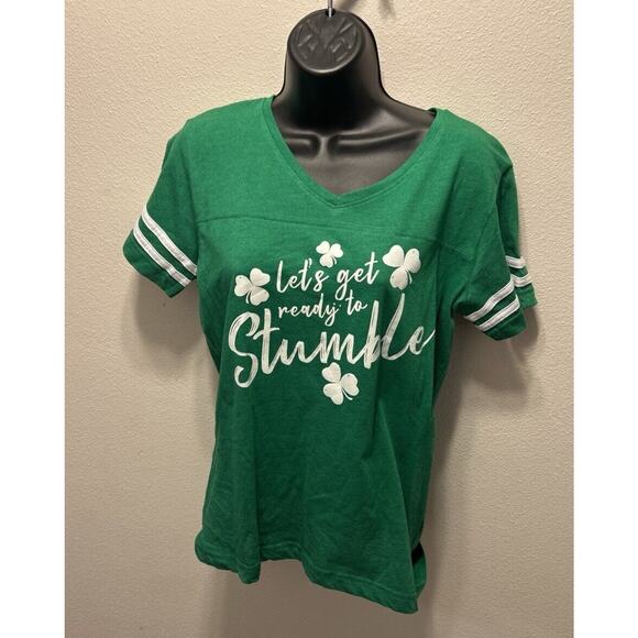 Women’s St.Patricks Day Shirt”Let’s‎ Get Ready To Stumble” Size Medium - Picture 1 of 5
